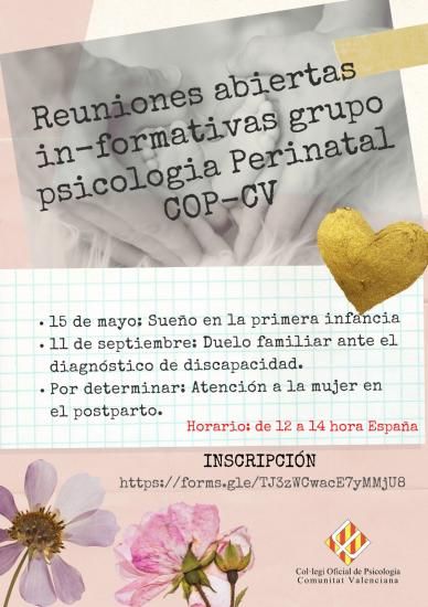 Reuniones abiertas in-formativas grupo psicología perinatal COP-CV